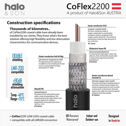 CoFlex2200 SMA-Male auf N-Male 2x 1m (CFD-200) - Halo&Son Austria